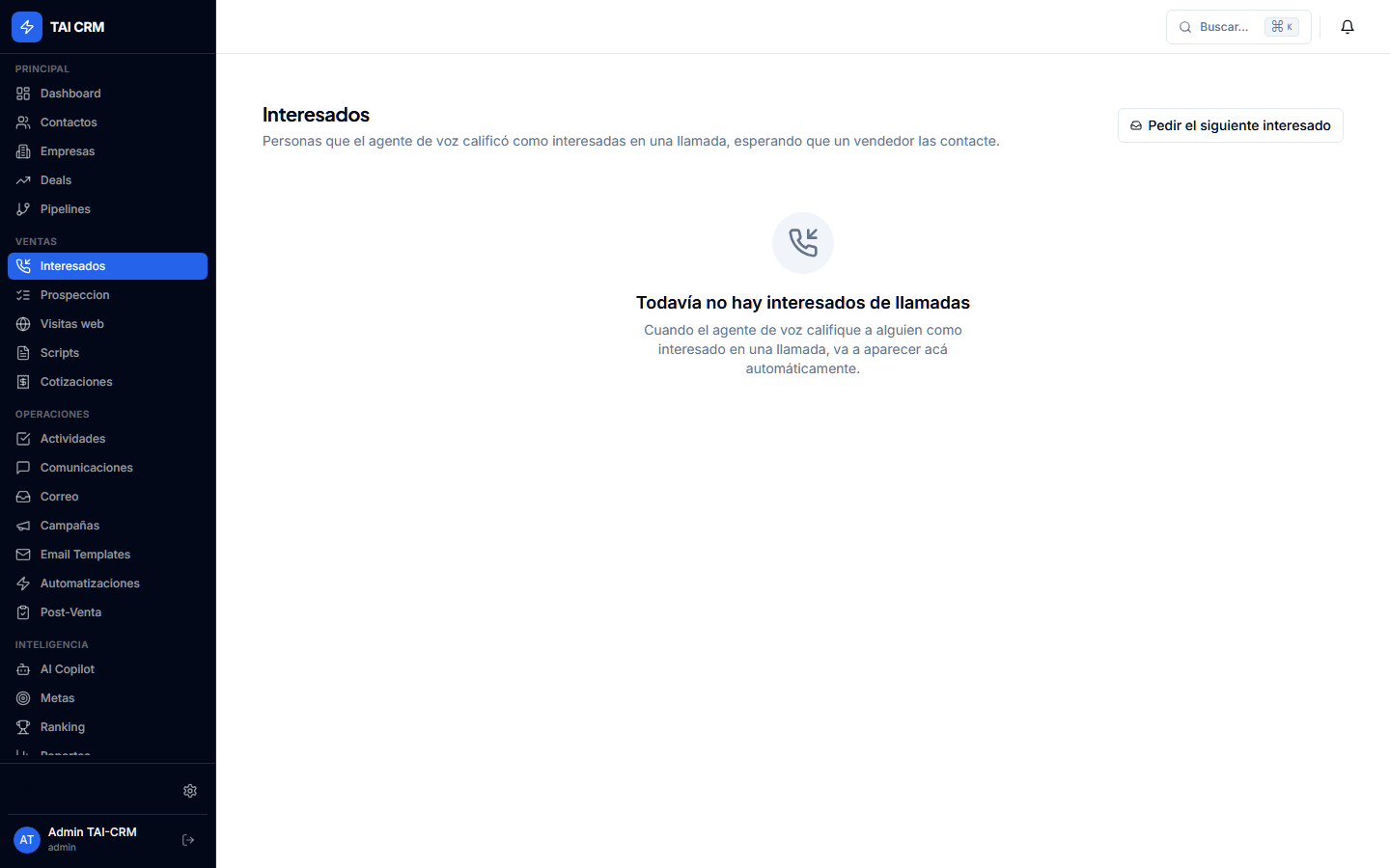 Bandeja de interesados: quien esta esperando, listo para tomarse con un clic